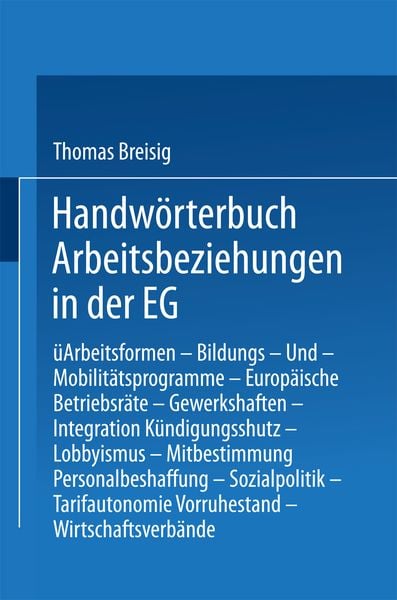 Produktbild: Handw&ouml;rterbuch Arbeitsbeziehungen in der EG