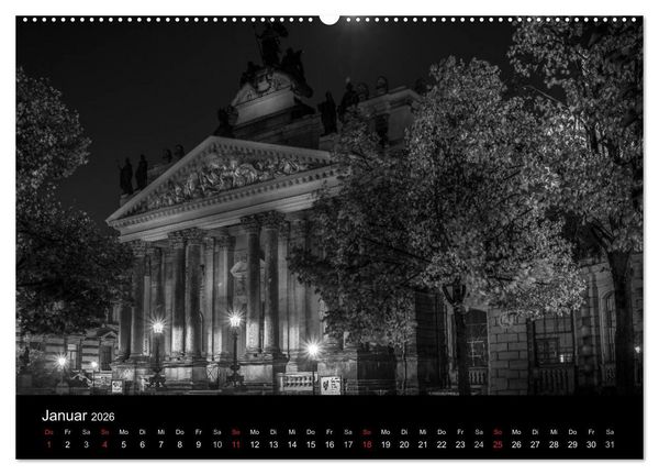 Produktbild: Dresden - Elbflorenz bei Nacht (hochwertiger Premium Wandkalender 2026 DIN A2 quer), Kunstdruck in Hochglanz