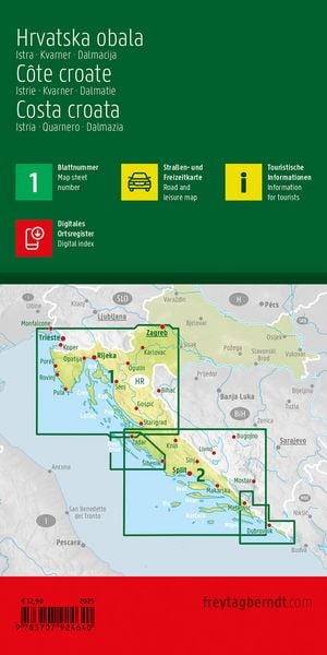 Produktbild: freytag & berndt Stra&szlig;enkarte Kroatien K&uuml;ste 1:200.000