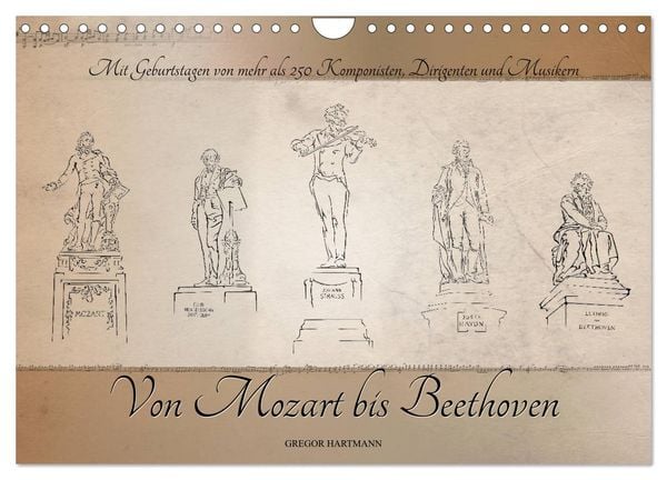 Produktbild: Von Mozart bis Beethoven (Wandkalender 2026 DIN A4 quer), CALVENDO Monatskalender