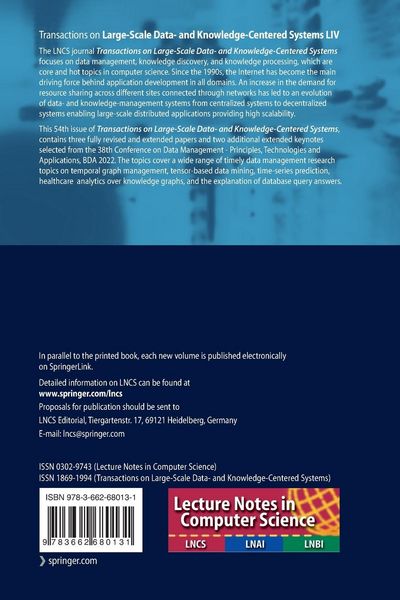 Produktbild: Transactions on Large-Scale Data- and Knowledge-Centered Systems LIV