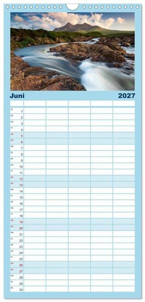 Produktbild: Familienplaner 2027 - Schottland - Wildes Land im Norden mit 5 Spalten (Wandkalender, 21 x 45 cm) CALVENDO