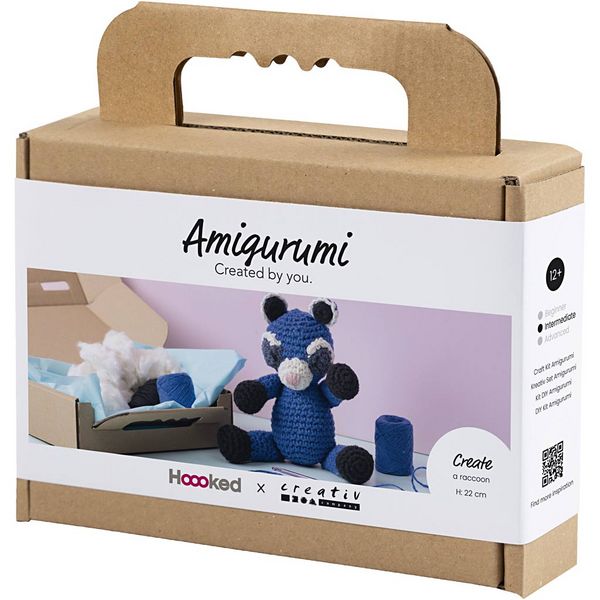 Produktbild: Creativ Company Kreativ Set Amigurumi, Waschb&auml;r, Schwarz, Blau