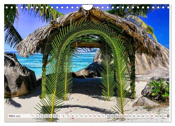 Produktbild: Inseln, Licht und Meer - die Seychellen (Wandkalender 2026 DIN A4 quer), CALVENDO Monatskalender