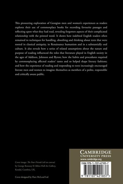 Produktbild: Commonplace Books and Reading in Georgian England