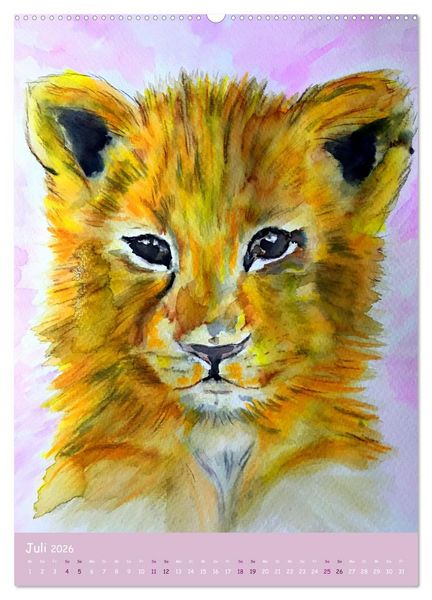 Produktbild: PortraiTierART Zauberhafte Tierzeichnungen (Wandkalender 2026 DIN A2 hoch), CALVENDO Monatskalender