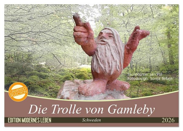 Produktbild: Die Trolle von Gamleby - Schweden - Skulpturen von Jan Pol (Wandkalender 2026 DIN A2 quer), CALVENDO Monatskalender