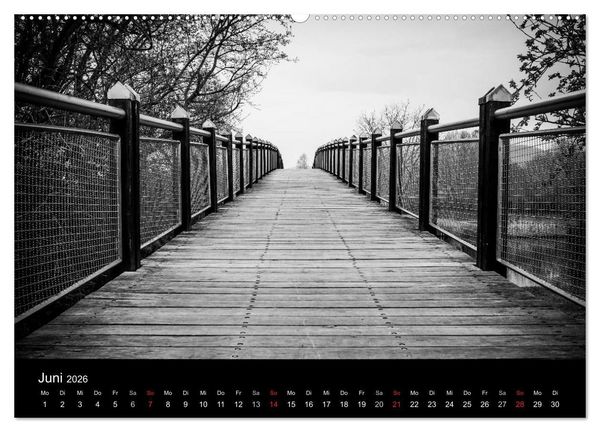Produktbild: Monochrom 2026 (Wandkalender 2026 DIN A2 quer), CALVENDO Monatskalender