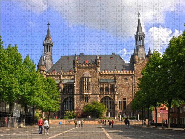 Produktbild: CALVENDO Puzzle Aachener Rathaus | 1000 Teile Lege-Gr&ouml;&szlig;e 64x48cm Foto-Puzzle f&uuml;r gl&uuml;ckliche Stunden