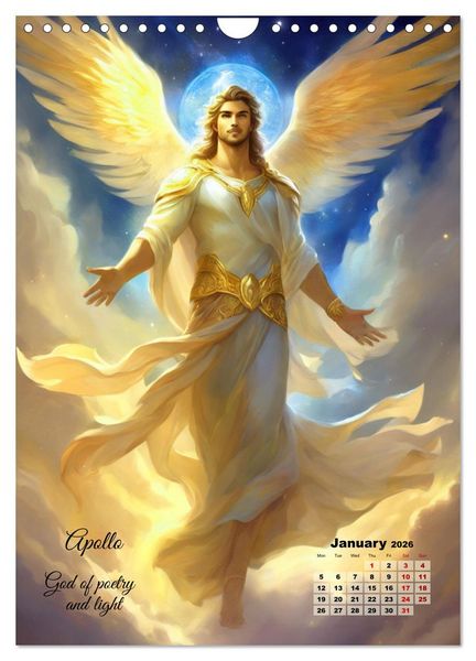 Produktbild: Gods of Greek mythology (Wall Calendar 2026 DIN A4 portrait), CALVENDO 12 Month Wall Calendar