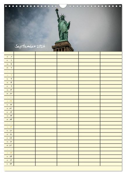Produktbild: New York Familienplaner (Wandkalender 2026 DIN A3 hoch), CALVENDO Monatskalender