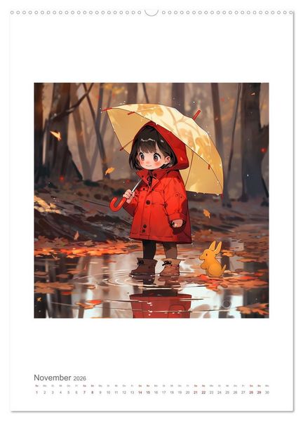Produktbild: Manga Style Kinder (hochwertiger Premium Wandkalender 2026 DIN A2 hoch), Kunstdruck in Hochglanz