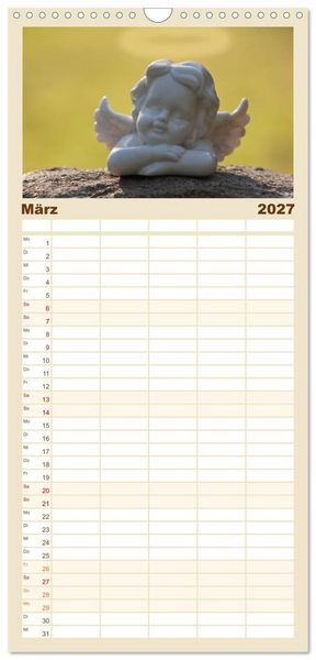 Produktbild: Familienplaner 2027 - Engel f&uuml;r Gl&uuml;ck & Schutz mit 5 Spalten (Wandkalender, 21 x 45 cm) CALVENDO
