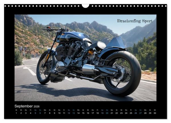 Produktbild: Verr&uuml;ckte 2-Rad Fantasien einer KI (Wandkalender 2026 DIN A3 quer), CALVENDO Monatskalender