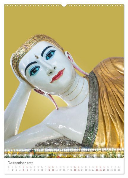 Produktbild: Buddha tr&auml;gt Gold (hochwertiger Premium Wandkalender 2026 DIN A2 hoch), Kunstdruck in Hochglanz