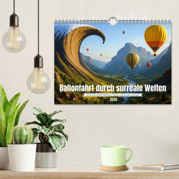 Produktbild: Ballonfahrt durch surreale Welten (Wandkalender 2026 DIN A4 quer), CALVENDO Monatskalender