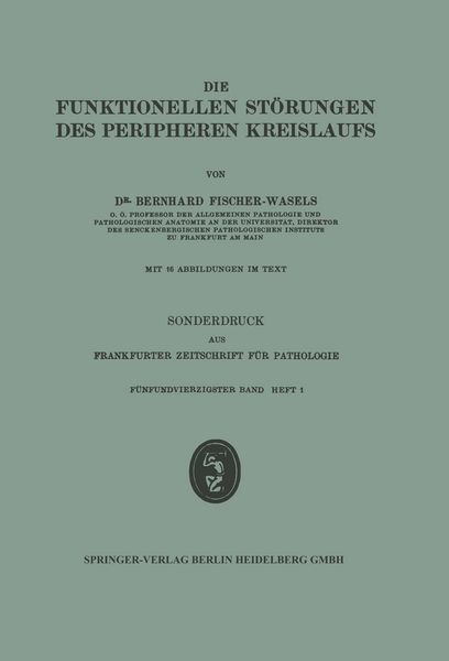 Produktbild: Die funktionellen St&ouml;rungen des peripheren Kreislaufs