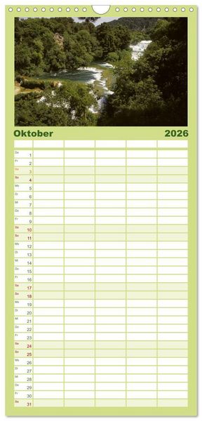 Produktbild: Familienplaner 2026 - Kroatiens wilde Sch&ouml;nheit mit 5 Spalten (Wandkalender, 21 x 45 cm) CALVENDO