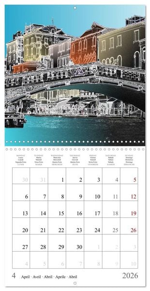 Produktbild: The city of bridges - Venice (Wall Calendar 2026 12 &times; 12 Inch) CALVENDO 12 Month Wall Calendar