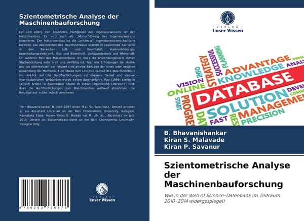Szientometrische Analyse der Maschinenbauforschung, Taschenbuch von B. Bhavanishankar , Kiran S. Malavade , Kiran P. Savanur, Verlag Unser Wissen,