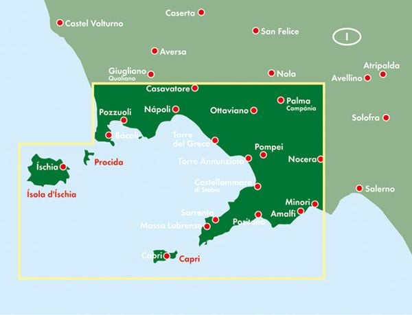 Produktbild: Golf von Neapel - Ischia - Capri - Amalfitana 1 : 50 000 Autokarte