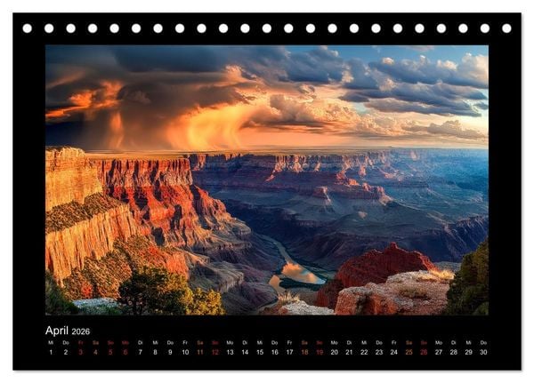 Produktbild: Nationalparks der USA - wilde Sch&ouml;nheiten (Tischkalender 2026 DIN A5 quer), CALVENDO Monatskalender
