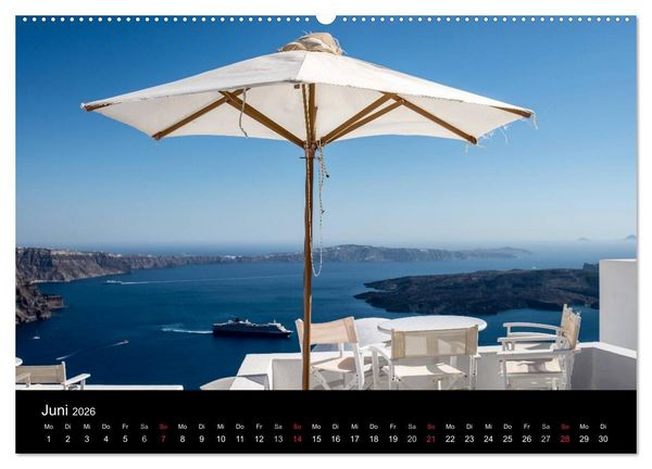Produktbild: Santorin Trauminsel (hochwertiger Premium Wandkalender 2026 DIN A2 quer), Kunstdruck in Hochglanz