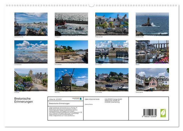 Produktbild: Bretonische Erinnerungen (hochwertiger Premium Wandkalender 2026 DIN A2 quer), Kunstdruck in Hochglanz