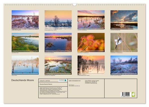Produktbild: Deutschlands Moore (Wandkalender 2027 DIN A2 quer), CALVENDO Monatskalender