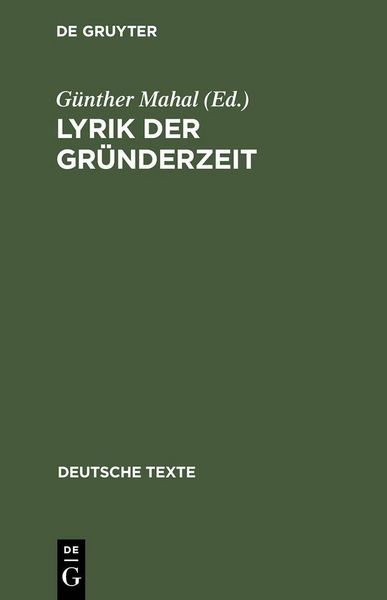 Produktbild: Lyrik der Gr&uuml;nderzeit