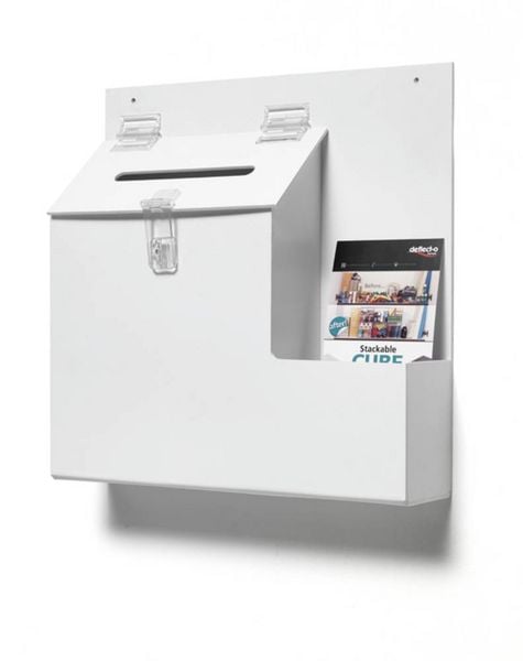 Produktbild: Deflecto Aktionsbox mit Einwurf, Schloss Wei&szlig; (B x H x T) 355 x 360 x 90mm 1St.