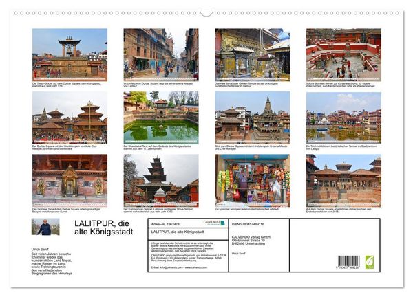 Produktbild: LALITPUR, die alte K&ouml;nigsstadt (Wandkalender 2026 DIN A2 quer), CALVENDO Monatskalender