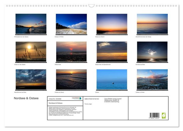 Produktbild: Nordsee & Ostsee (Wandkalender 2026 DIN A2 quer), CALVENDO Monatskalender