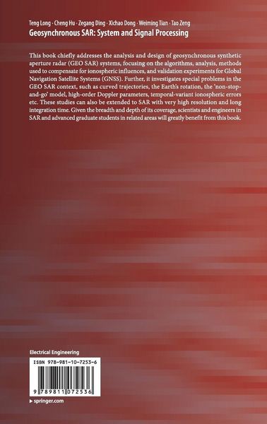 Produktbild: Geosynchronous SAR: System and Signal Processing