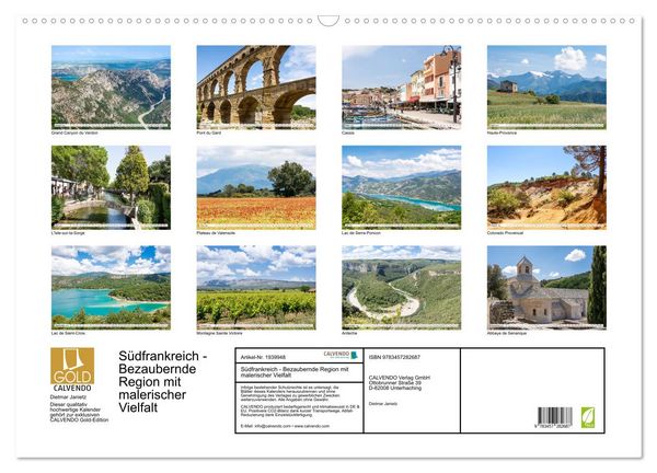 Produktbild: S&uuml;dfrankreich - Bezaubernde Region mit malerischer Vielfalt (Wandkalender 2026 DIN A2 quer), CALVENDO Monatskalender
