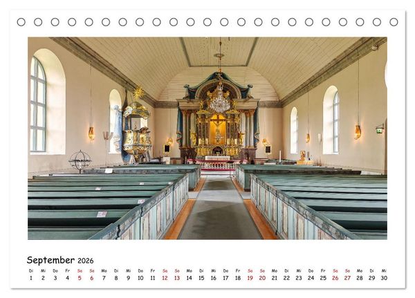 Produktbild: Schwedische Kirchen auf dem St.Olavsweg (Tischkalender 2026 DIN A5 quer), CALVENDO Monatskalender