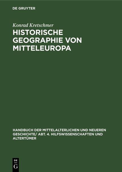 Produktbild: Historische Geographie von Mitteleuropa