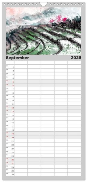 Produktbild: Familienplaner 2026 - Die Essenz von China - Chinesische Landschaften und Symbole in Harmonie mit 5 Spalten (Wandkalender, 21 x 45 cm) CALVENDO