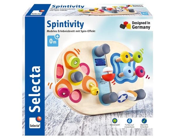 Produktbild: Selecta 62064 - Spintivity, Motorikbrett, Holz, 20 cm