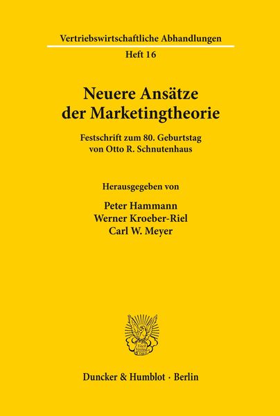 Produktbild: Neuere Ans&auml;tze der Marketingtheorie.