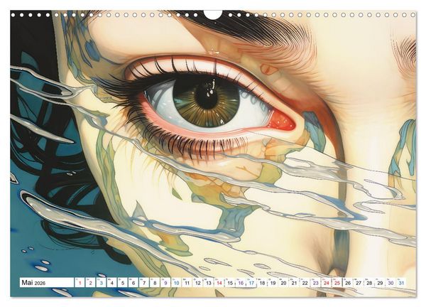 Produktbild: Surrealismus trifft asiatisch anmutende Gesichter (Wandkalender 2026 DIN A3 quer), CALVENDO Monatskalender
