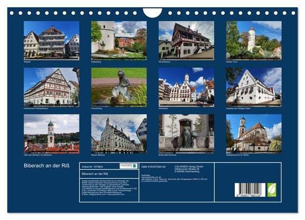 Produktbild: Biberach an der Ri&szlig; (Wandkalender 2026 DIN A4 quer), CALVENDO Monatskalender