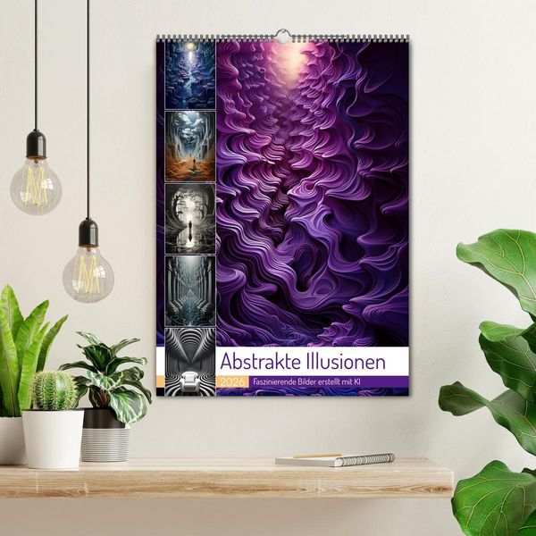 Produktbild: Abstrakte Illusionen (Wandkalender 2026 DIN A2 hoch), CALVENDO Monatskalender