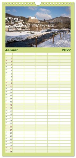 Produktbild: Familienplaner 2027 - Heimat Entdecken: Bergisches Land mit 5 Spalten (Wandkalender, 21 x 45 cm) CALVENDO