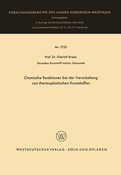 Produktbild: Chemische Reaktionen bei der Verarbeitung von thermoplastischen Kunststoffen