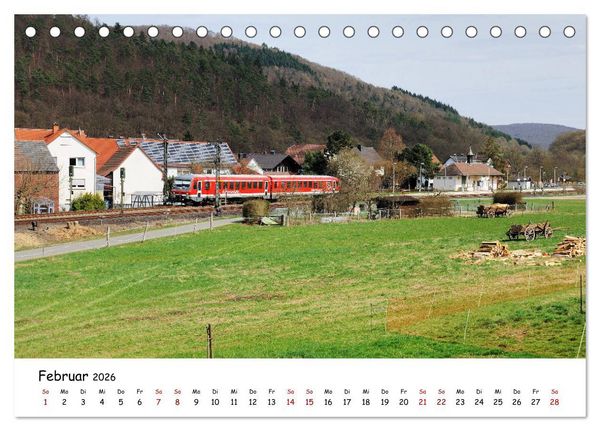 Produktbild: Hessische Nebenbahnen - Unterwegs in Nordhessen (Tischkalender 2026 DIN A5 quer), CALVENDO Monatskalender