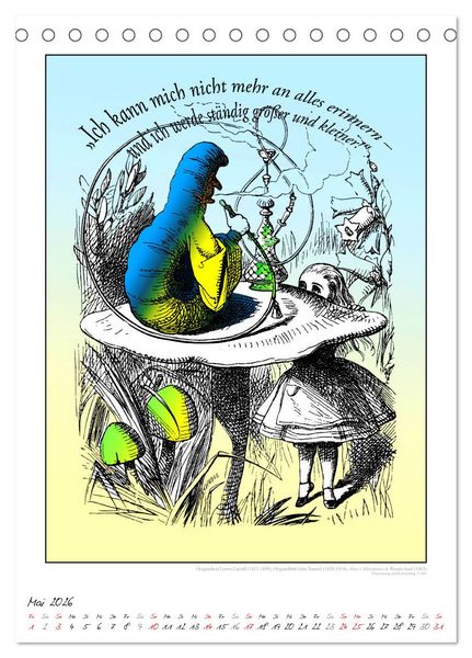 Produktbild: Alice im Wunderland - Weltliteraturkalender (Tischkalender 2026 DIN A5 hoch), CALVENDO Monatskalender