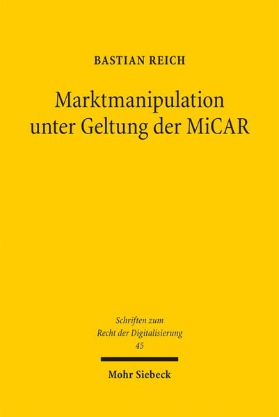 Produktbild: Marktmanipulation unter Geltung der MiCAR