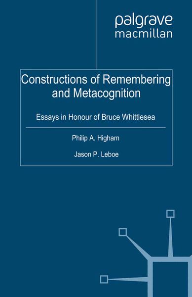 Produktbild: Constructions of Remembering and Metacognition
