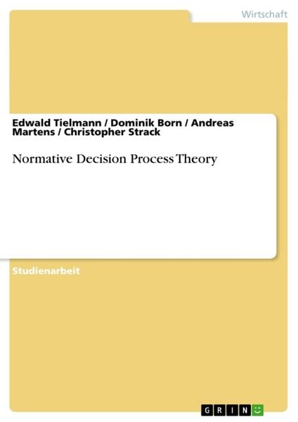 Produktbild: Normative Decision Process Theory